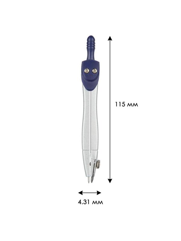 Циркуль №1School 115мм цинковый сплав пластиковый пенал серебро S01001C