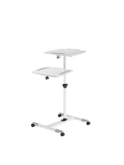Столик проекционный FIX TS-6A, до 10 кг., белый, с полкой, колеса