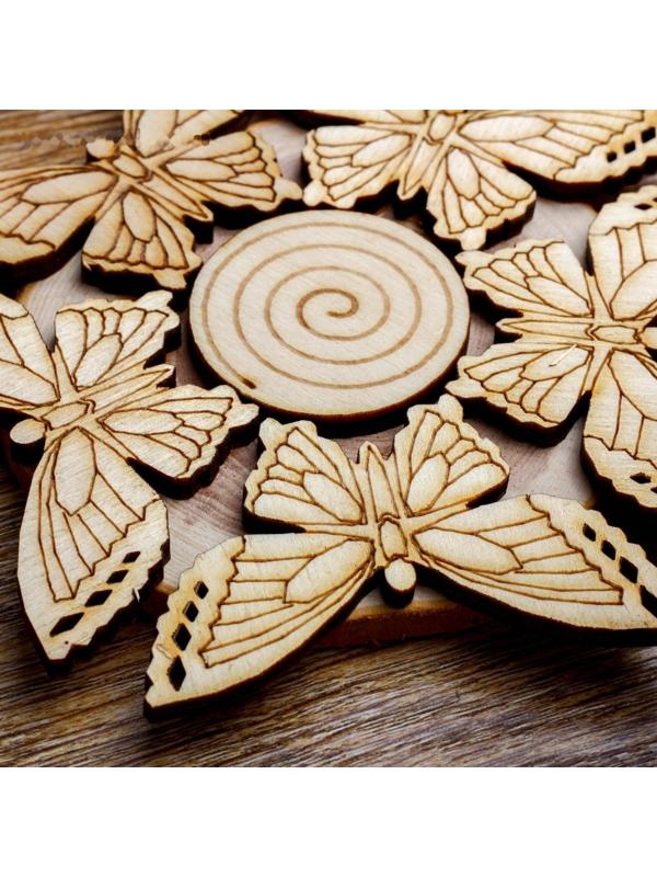 Подставка под горячее «Бабочки», D=11 см, можжевельник