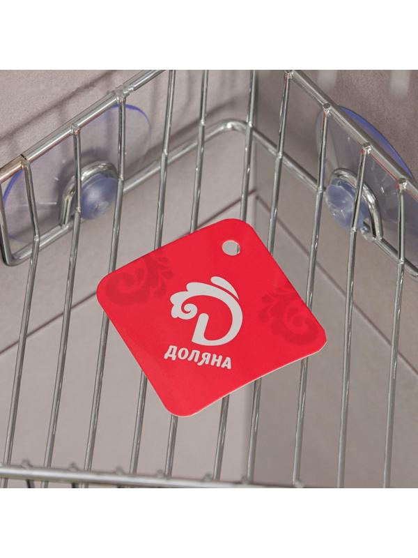 Полка угловая Доляна, 19×19×5,5 см, на вакуумных присосках, цвет хром