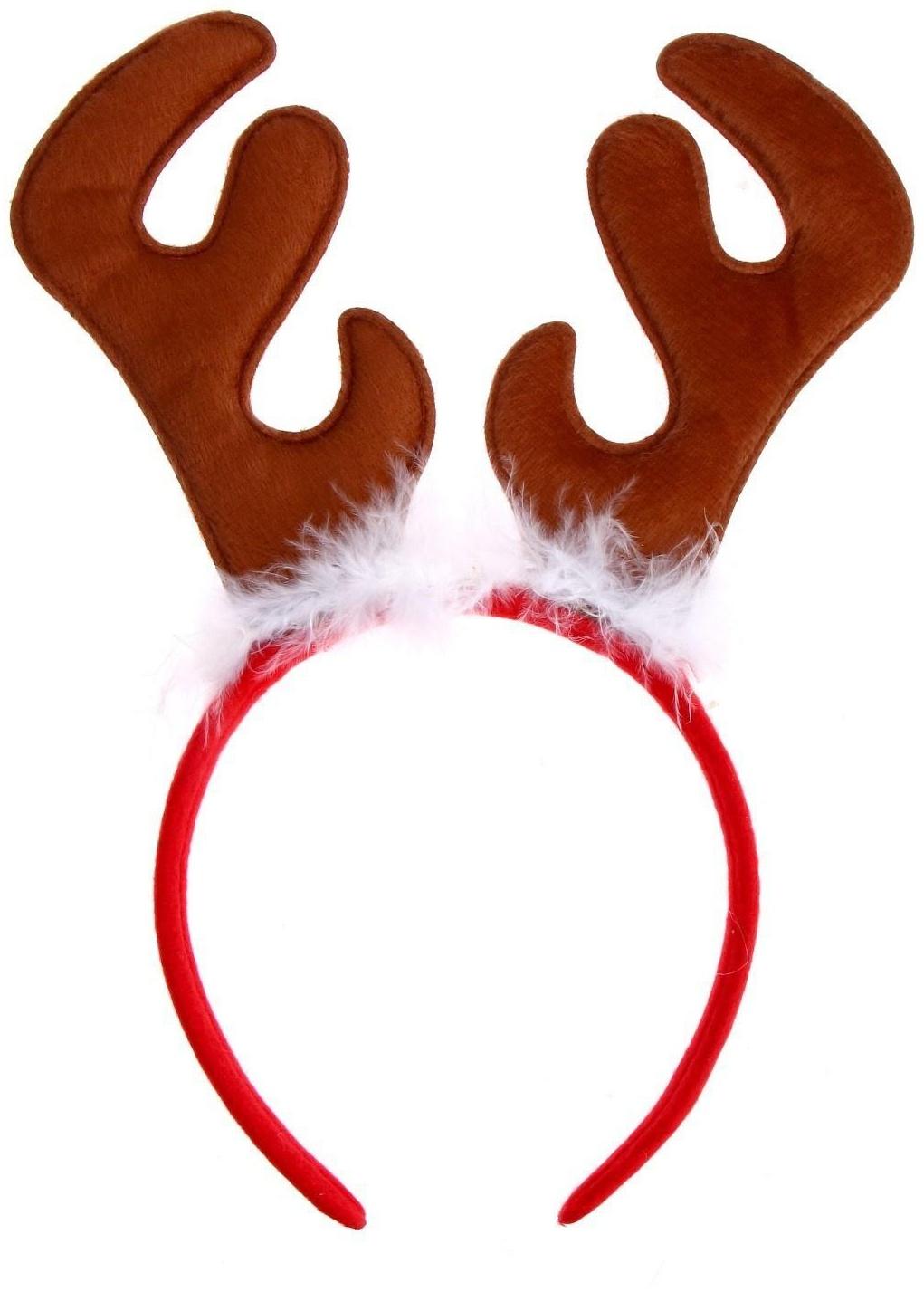 Карнавальный ободок «Рога», с пухом