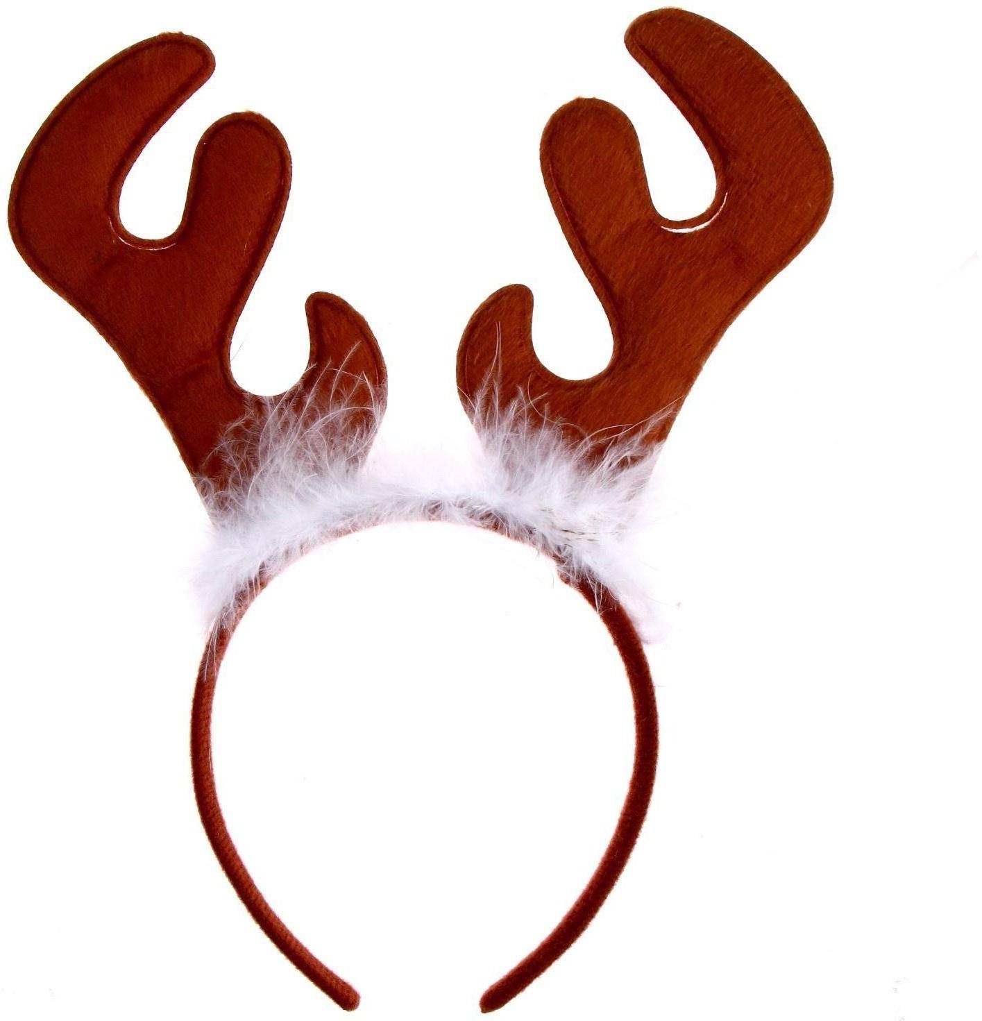 Карнавальный ободок «Рога», с пухом