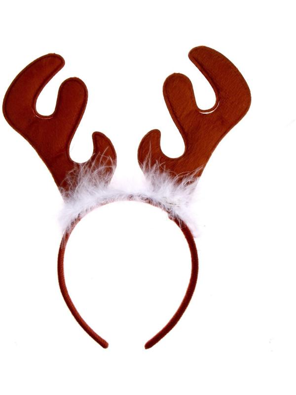 Карнавальный ободок «Рога», с пухом