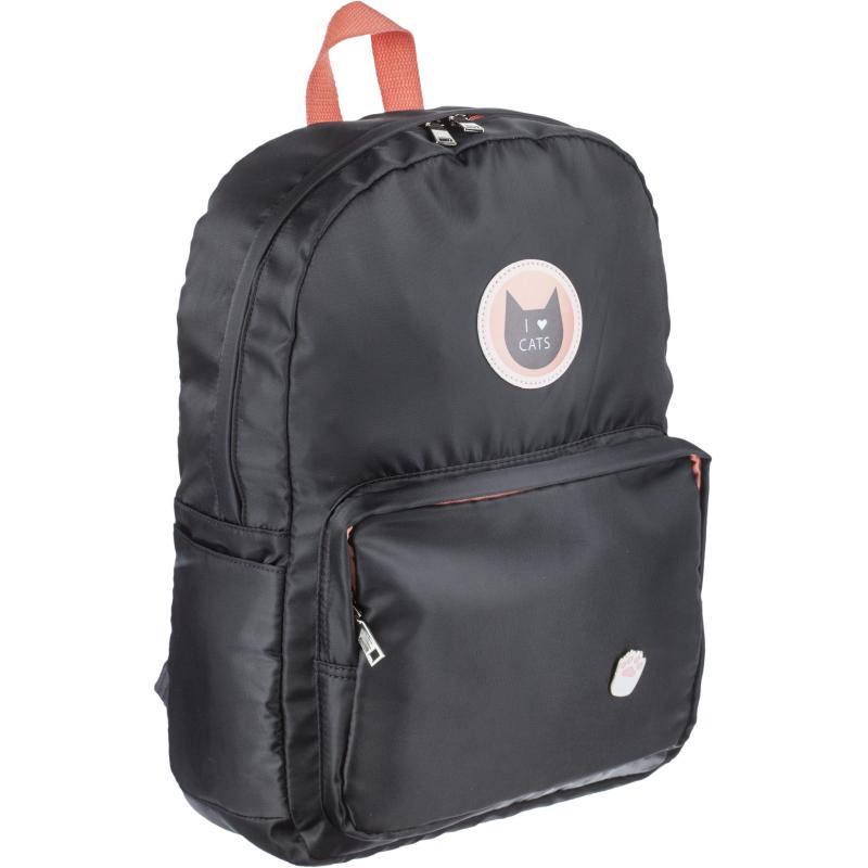 Рюкзак №1School черный эмблема Кошечка