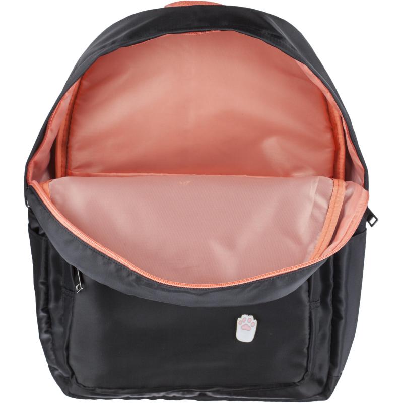 Рюкзак №1School черный эмблема Кошечка