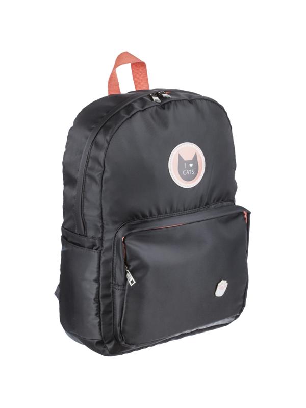 Рюкзак №1School черный эмблема Кошечка