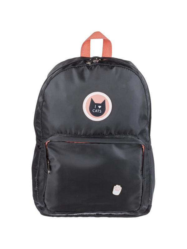 Рюкзак №1School черный эмблема Кошечка