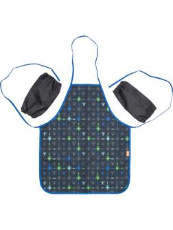 Фартук для труда №1School Robot черный паттерн,нарукавники,535x445,ФН 41-20