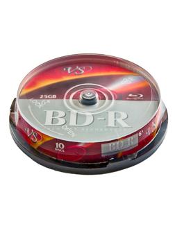 Носители информации Blu-ray BD-R, 6x, VS, Cake/10, VSBDR4CB1002