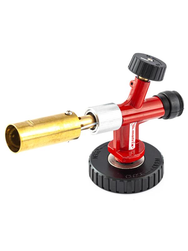 Горелка газовая MATRIX Профессионал, на газовый баллон, пьезоподжиг (91426)