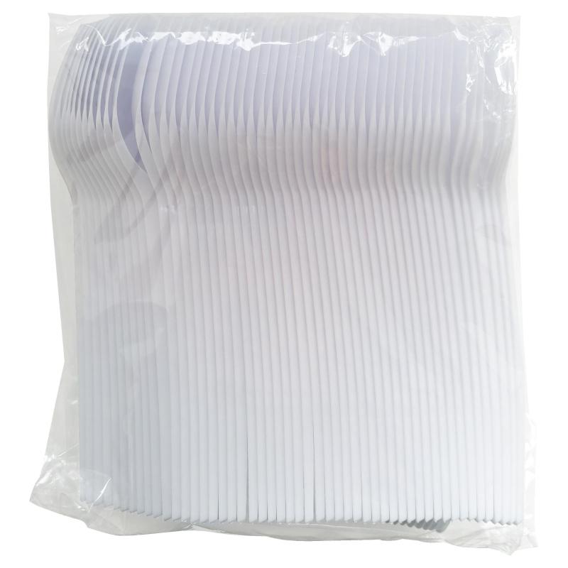 Ложка одноразовая 165 мм, белая, ПС, 100 шт/уп, 2 000 шт/кор (4000Б)