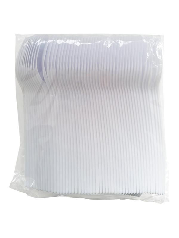 Ложка одноразовая 165 мм, белая, ПС, 100 шт/уп, 2 000 шт/кор (4000Б)