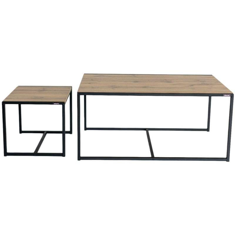 Стол журнальный TI_Attache Онега-1 1190x640x555 мет чер/ЛДСП дуб вотан