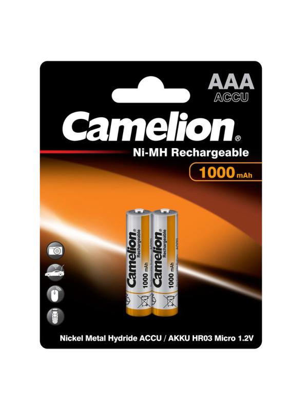 Аккумулятор Camelion AAA-1000mAh Ni-Mh BL-2(NH-AAA1000BP2,1.2В)2шт в упаков