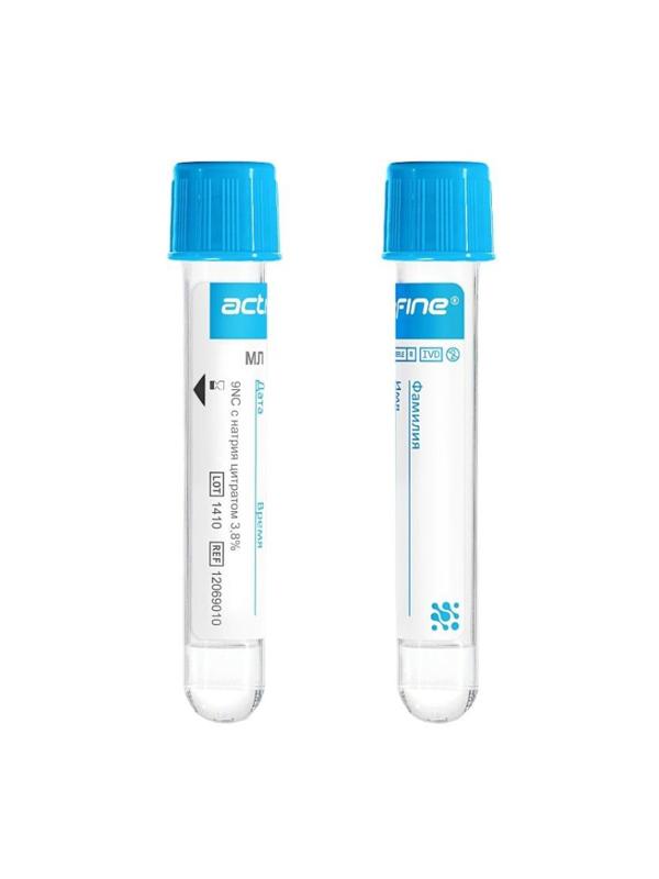 Вакуумные пробирки с Na цитрат 3,8% 2,7мл (13х75мм) Acti-Fine 50 шт/уп