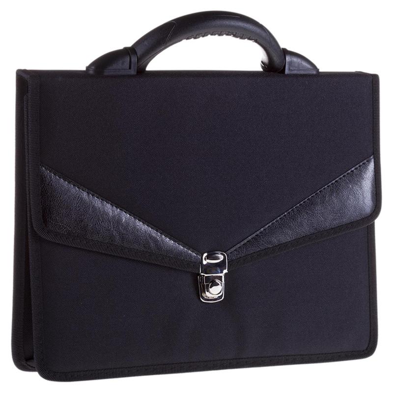 Портфель OfficeSpace Turin, ткань, черный, 2 отд,метал. замок,По_ТК_679