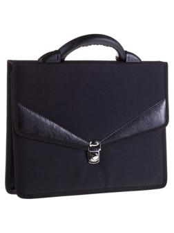 Портфель OfficeSpace Turin, ткань, черный, 2 отд,метал. замок,По_ТК_679