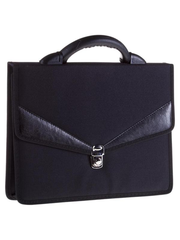 Портфель OfficeSpace Turin, ткань, черный, 2 отд,метал. замок,По_ТК_679