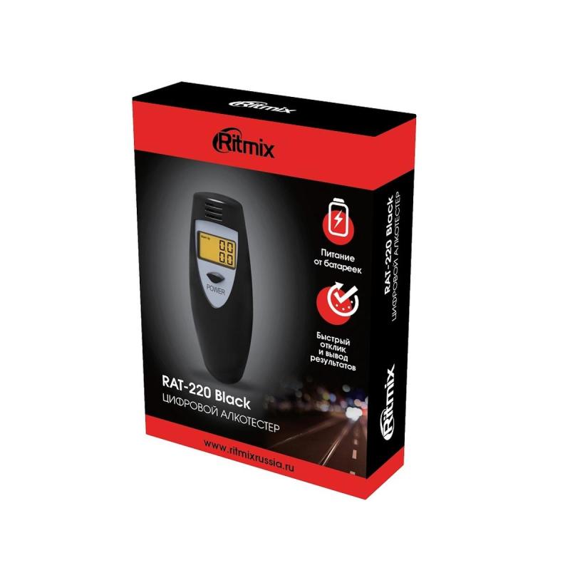 Алкотестер Ritmix RAT-220 Black полупроводниковый датчик (15119220)