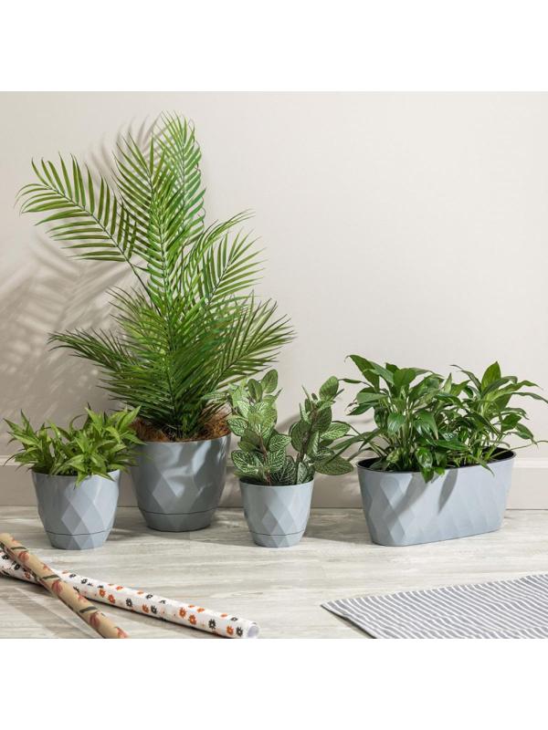 Горшок д/цветов Laurel 354х152х150мм,5л с дренажной вставк(сер),221611135