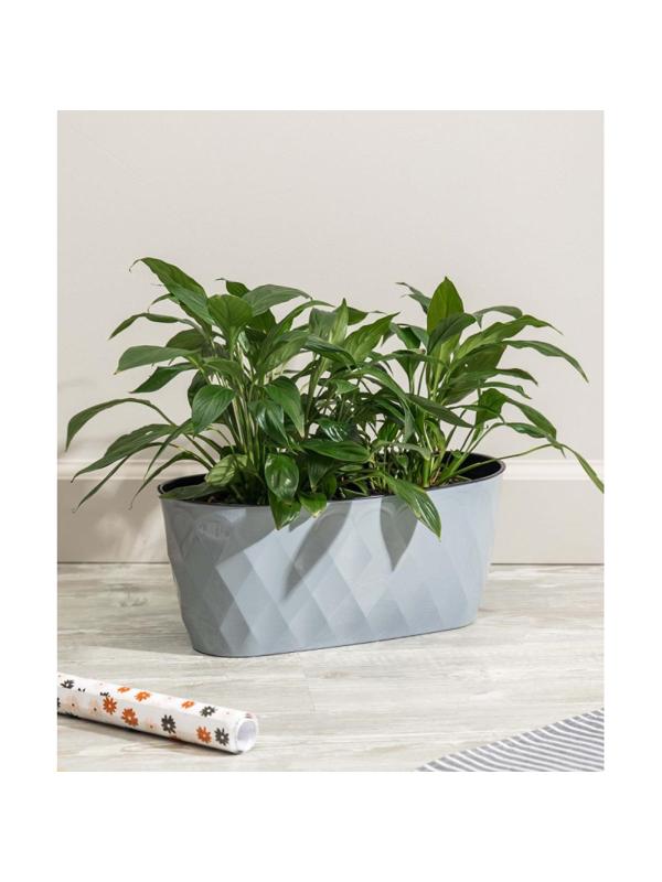 Горшок д/цветов Laurel 354х152х150мм,5л с дренажной вставк(сер),221611135