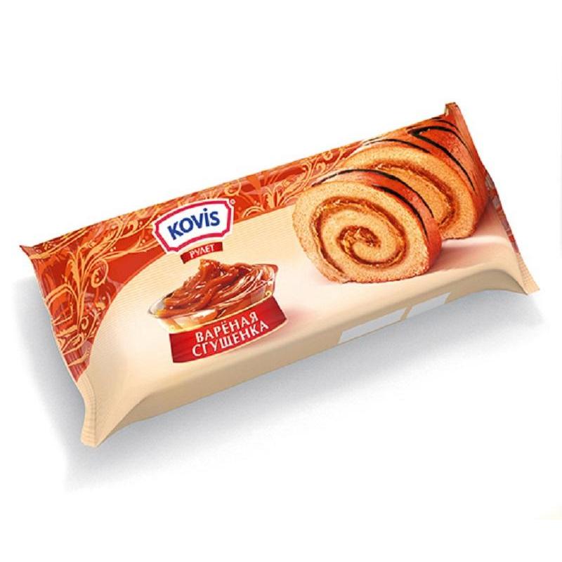 Рулет Kovis с кремом вареная сгущенка, 200гр