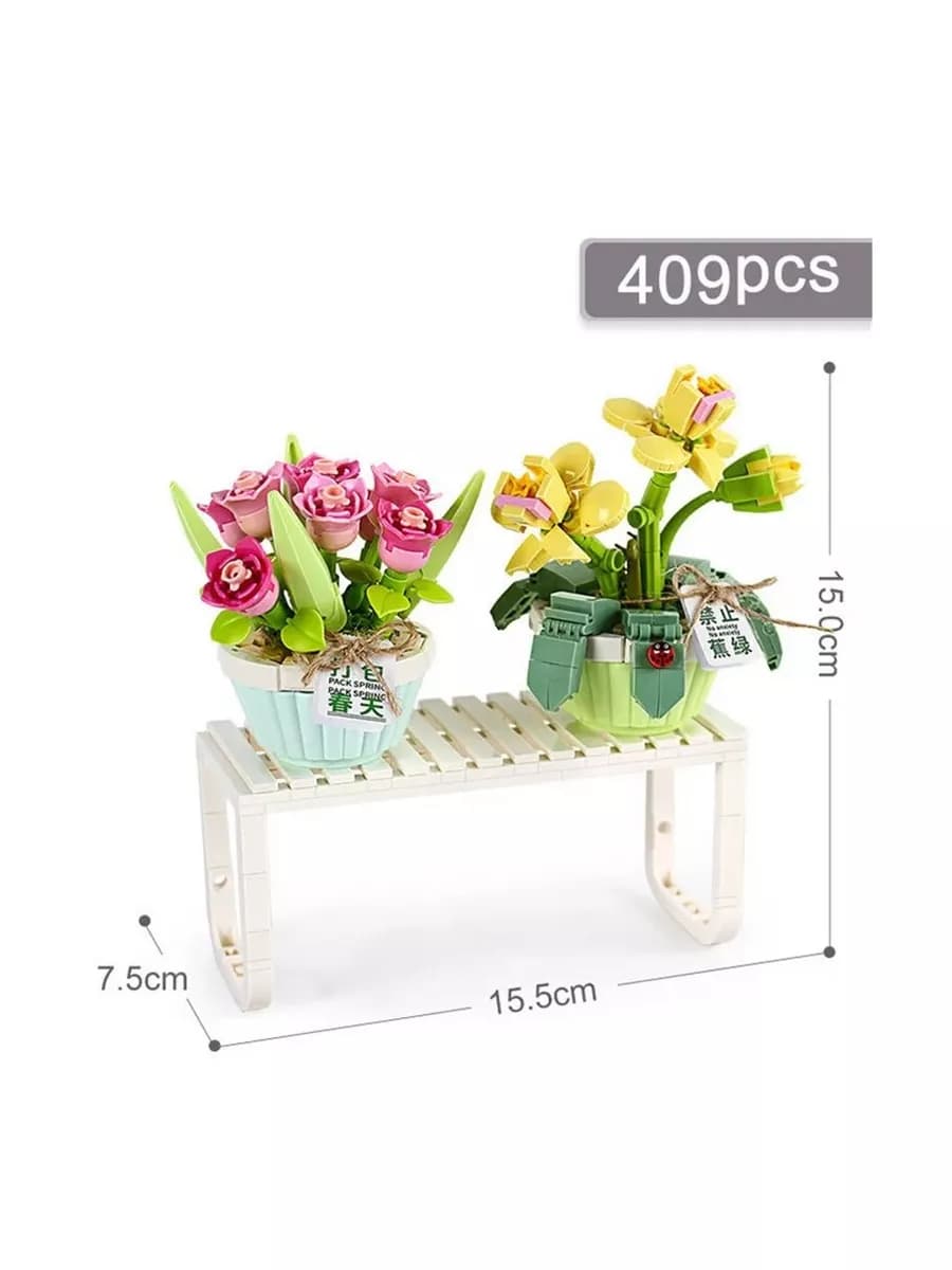 Конструктор Loz «Цветы в горшках» 1673 / 409 деталей