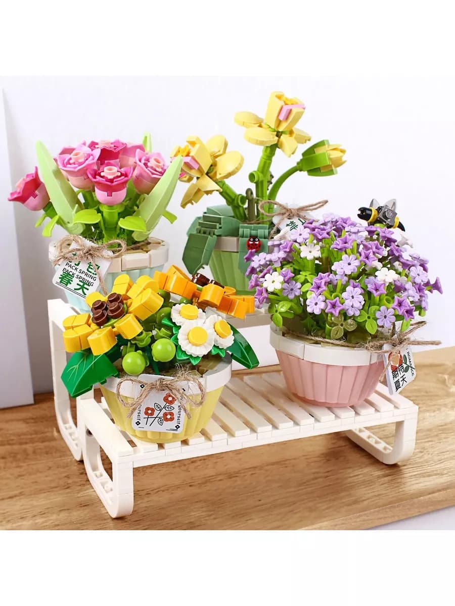 Конструктор Loz «Цветы в горшках» 1673 / 409 деталей
