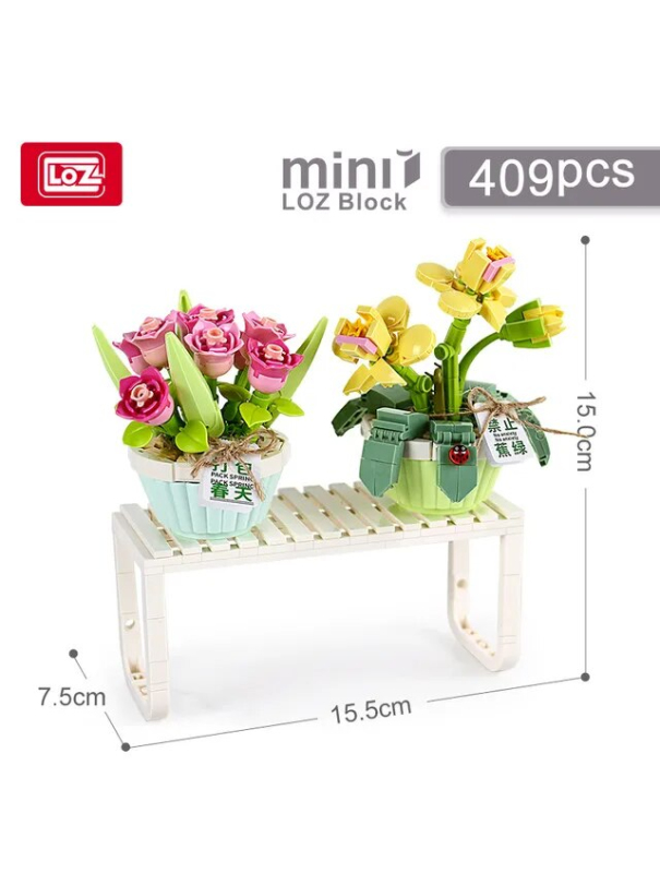 Конструктор Loz «Цветы в горшках» 1673 / 409 деталей