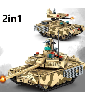 Конструктор Sembo Block «Российская военная техника 2 в 1: Т-90С и БМПТ-72» 207004  / 710 деталей
