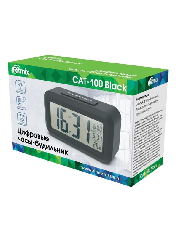 Часы-будильник цифровые RITMIX CAT-100 черный