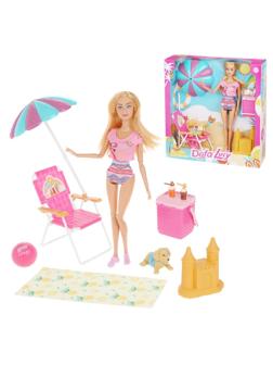 Игр. наб. Defa Lucy Пляжный отдых, в компл. кукла 29см, предм. 7шт., блистер