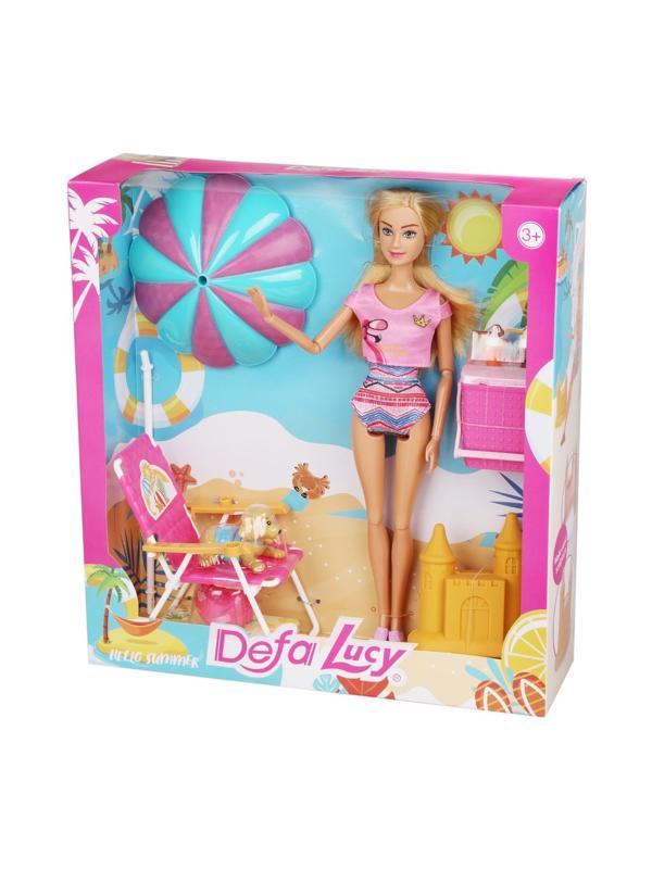 Игр. наб. Defa Lucy Пляжный отдых, в компл. кукла 29см, предм. 7шт., блистер