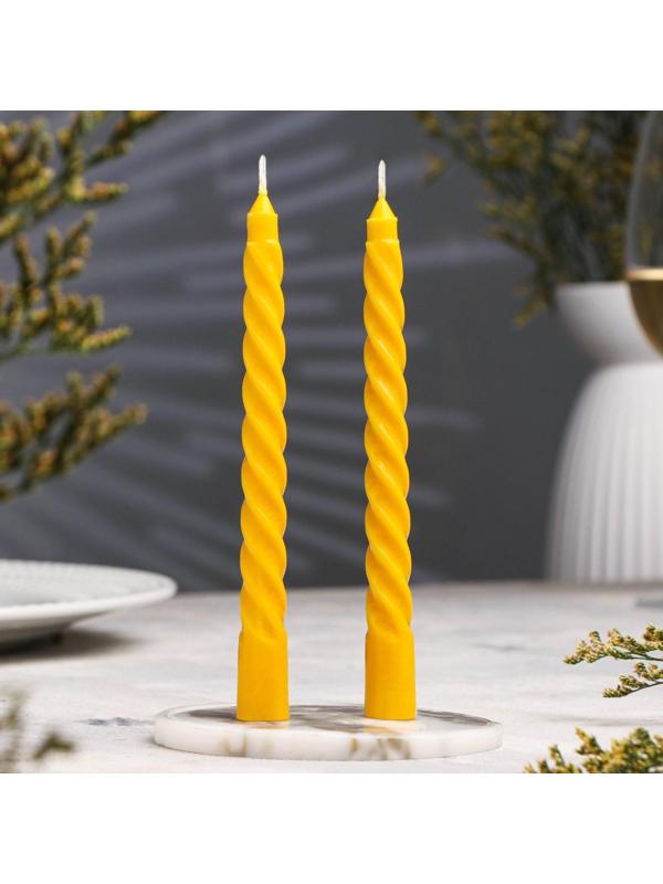 Набор свечей витых, 1,5х 15 см, 2 штуки, аромат лимон