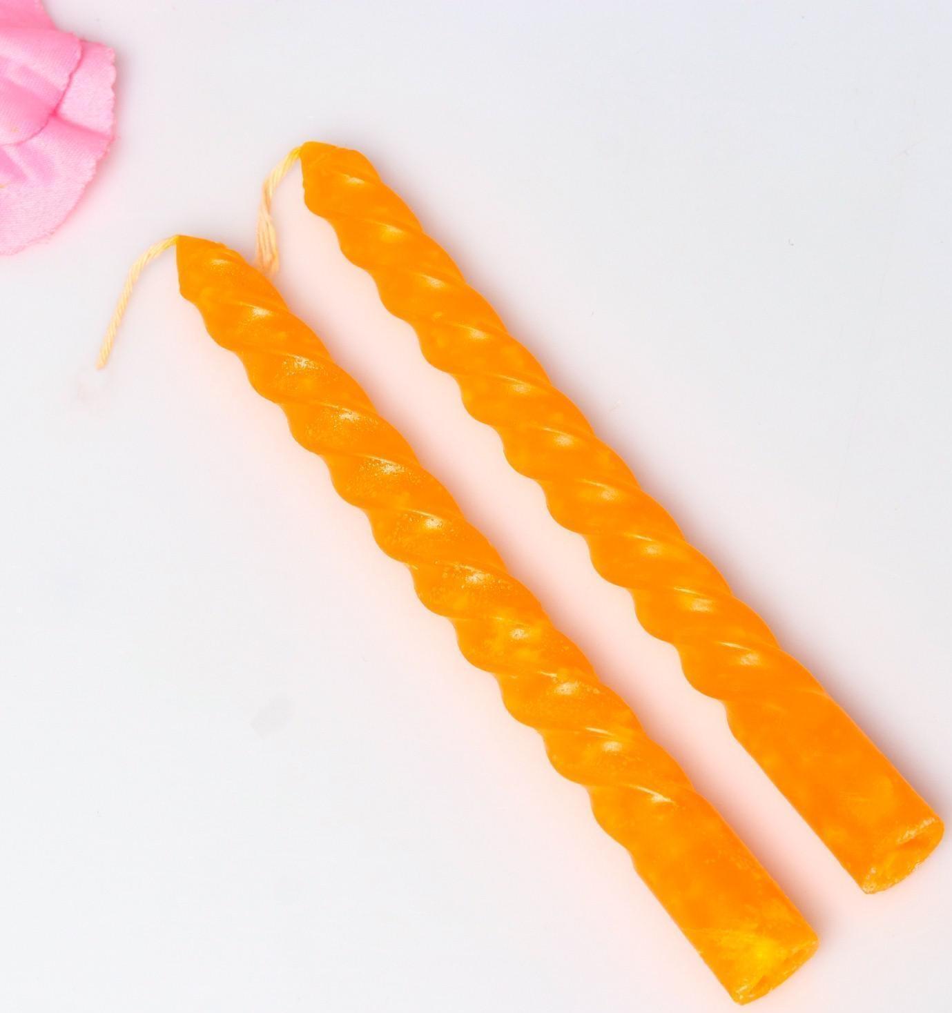 Набор свечей витых, 2 штуки, аромат лимон