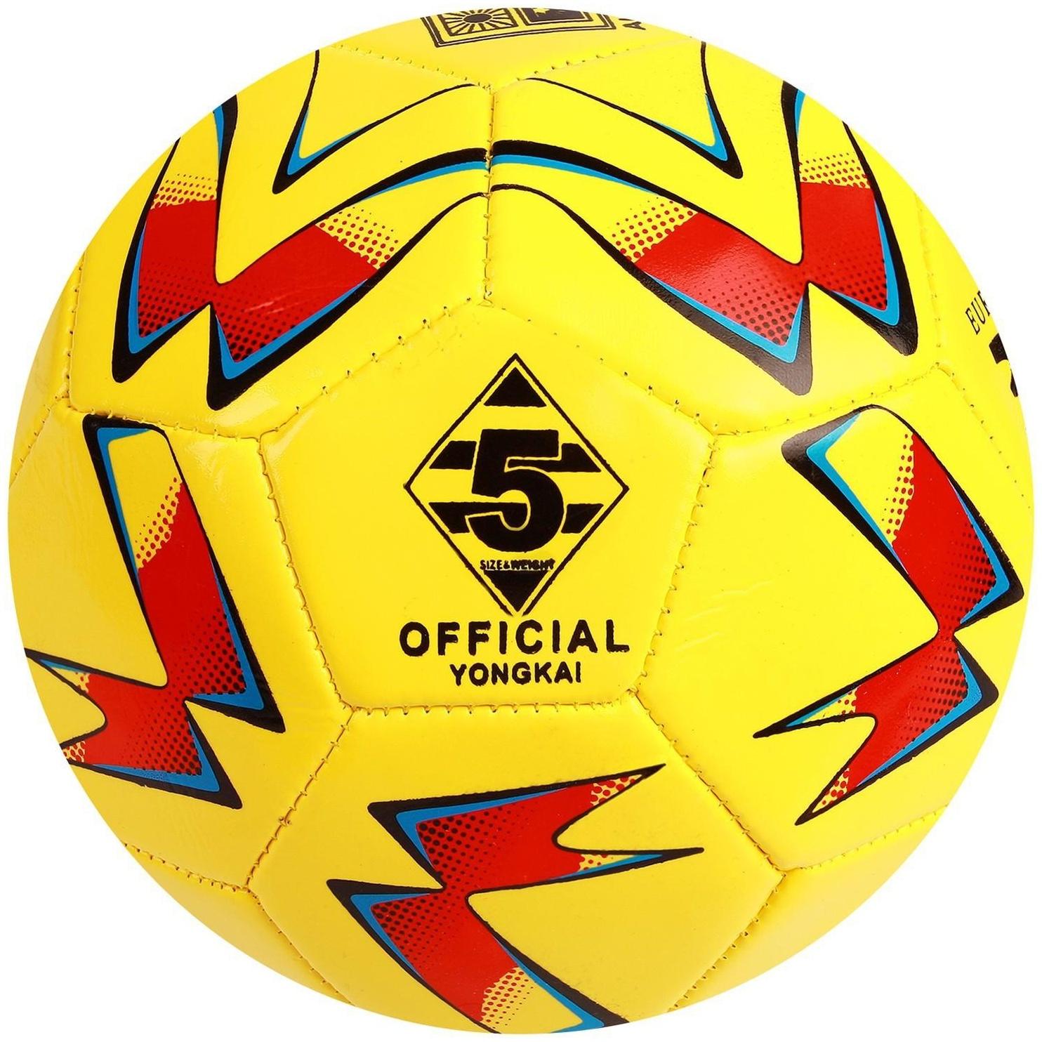 Мяч футбольный, ПВХ, машинная сшивка, 32 панели, размер 5, цвета микс