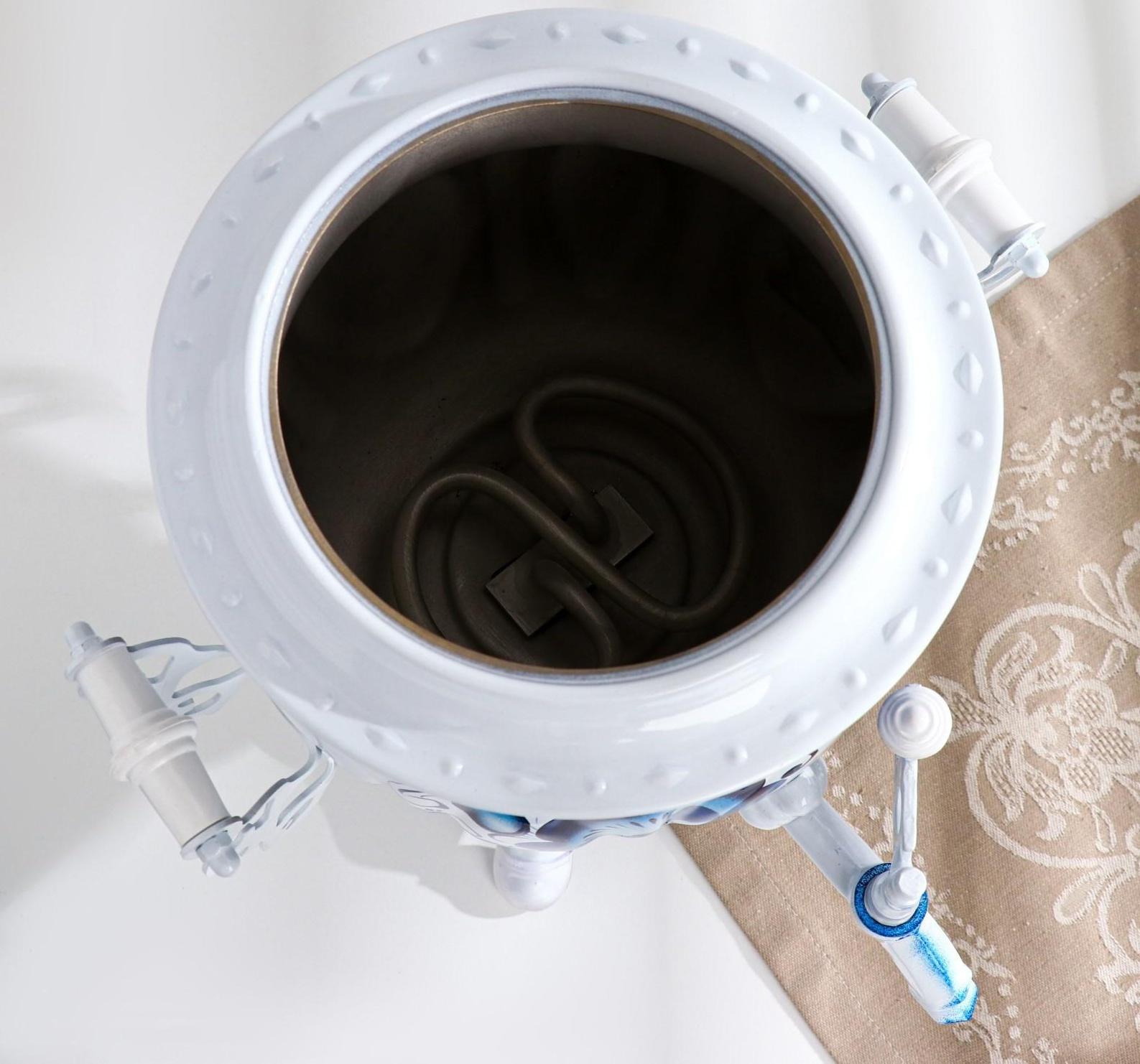 Набор «Гжель», овал, 3 предмета, самовар 3 л, заварочный чайник 0,7 л, поднос