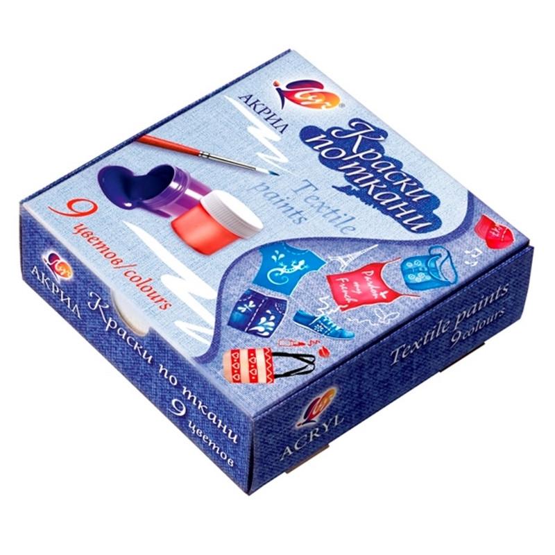 Краски по ткани ЛУЧ 9 цветов 15 мл, 29С 1760-08