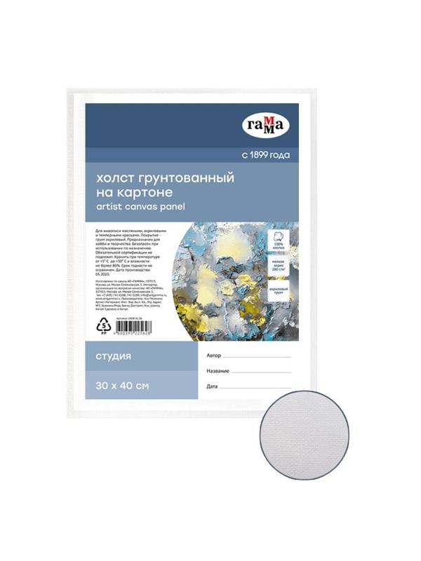Холст на картоне Студия, 30x40см, 100% хлопок, мелкое зерно, 280818_06