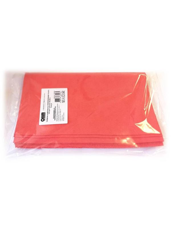 Салфетка хозяйственная микрополимер PVA/PU 35х40 310 г/м2 красный 5 шт/уп