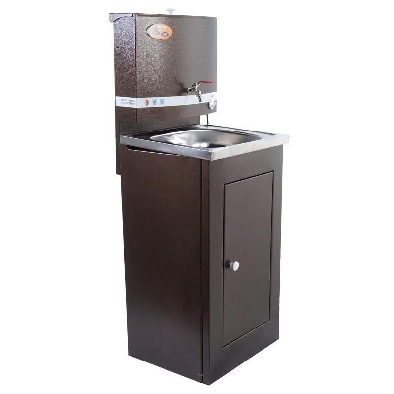 Умывальник дачный ЛЮКС, с подогревом, нержавеющая мойка, цвет медь 74/4/2