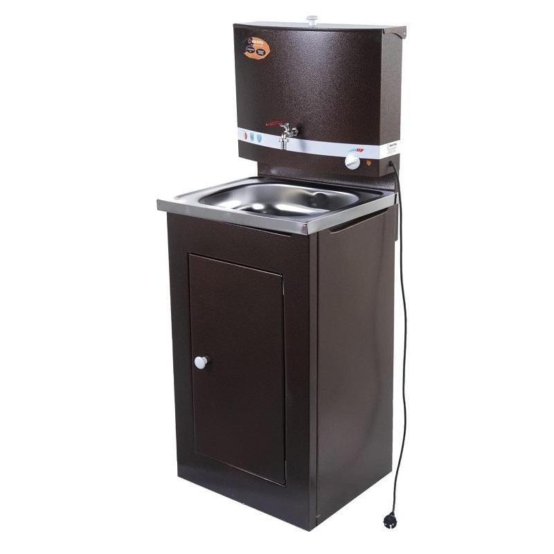 Умывальник дачный ЛЮКС, с подогревом, нержавеющая мойка, цвет медь 74/4/2