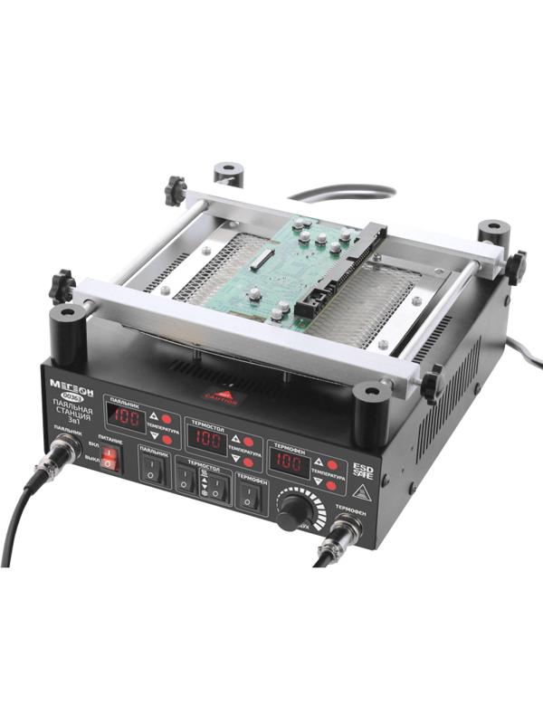 Паяльная станция цифровая 3 в 1 МЕГЕОН 00363